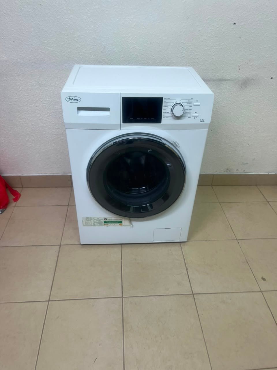 Terim Front-Loading Washing Machine – White Automatic Washer with Digital Display, Rotary Dial, & Large Glass Door - Image 2