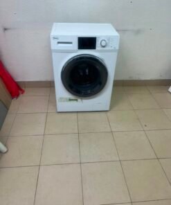 Terim Front-Loading Washing Machine – White Automatic Washer with Digital Display, Rotary Dial, & Large Glass Door