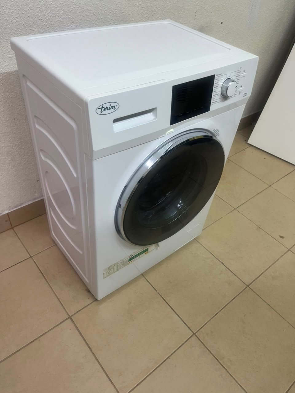 Terim Front-Loading Washing Machine – White Automatic Washer with Digital Display, Rotary Dial, & Large Glass Door - Image 5