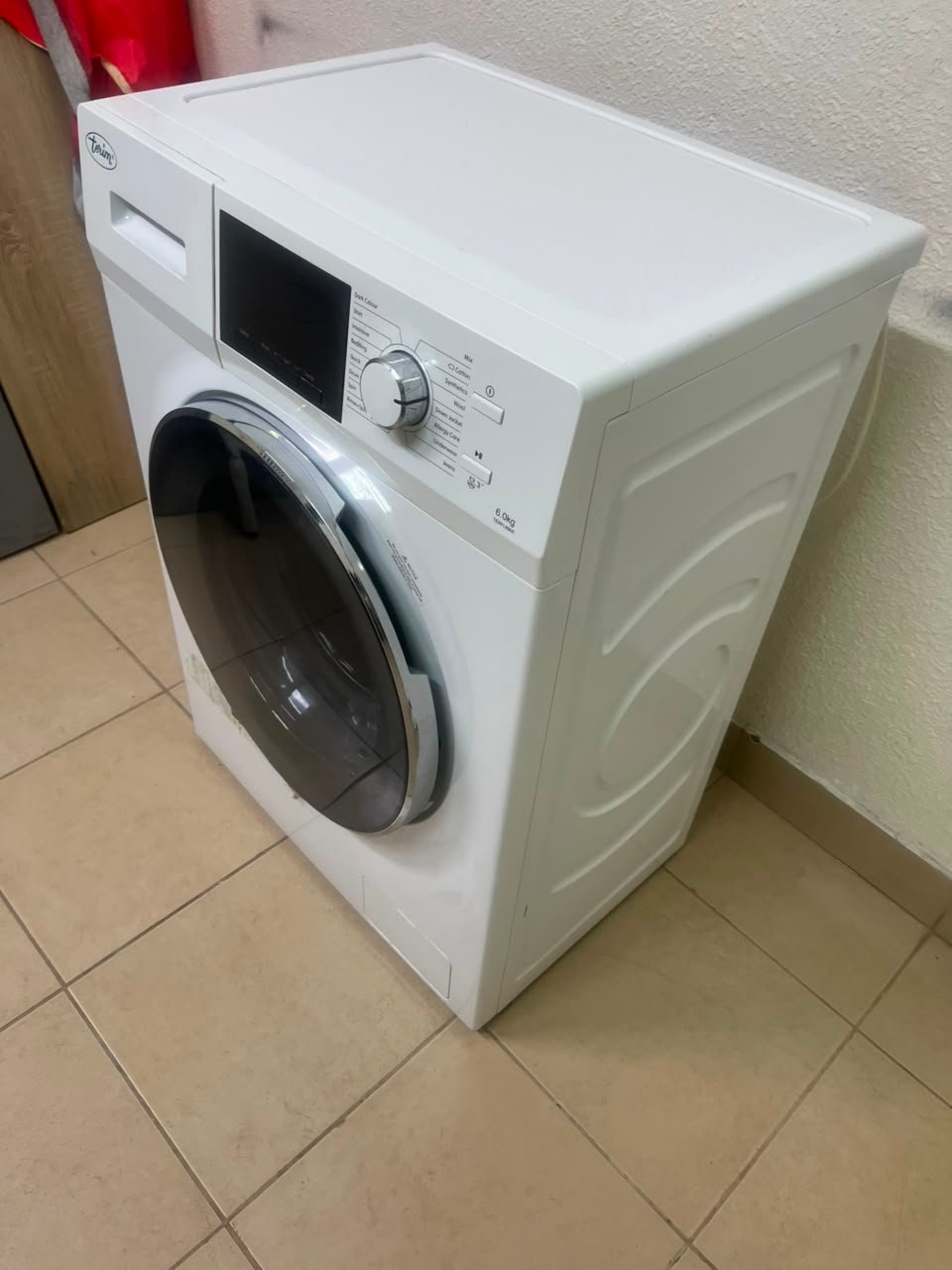 Terim Front-Loading Washing Machine – White Automatic Washer with Digital Display, Rotary Dial, & Large Glass Door - Image 7