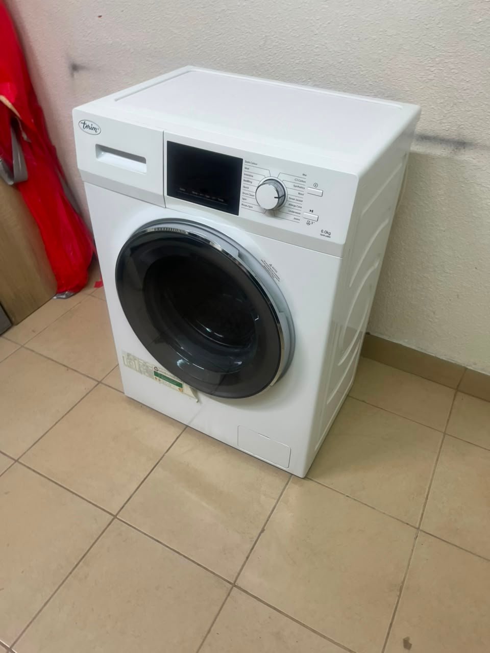 Terim Front-Loading Washing Machine – White Automatic Washer with Digital Display, Rotary Dial, & Large Glass Door - Image 8