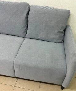 Modern Light Grey 2-Seater Loveseat / Small Sofa – Compact Design with Loose Back Cushions & Short Black Legs - Image 6