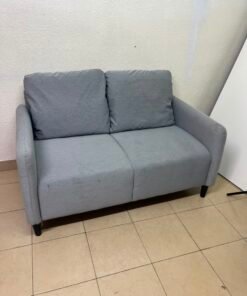 Modern Light Grey 2-Seater Loveseat / Small Sofa – Compact Design with Loose Back Cushions & Short Black Legs - Image 11