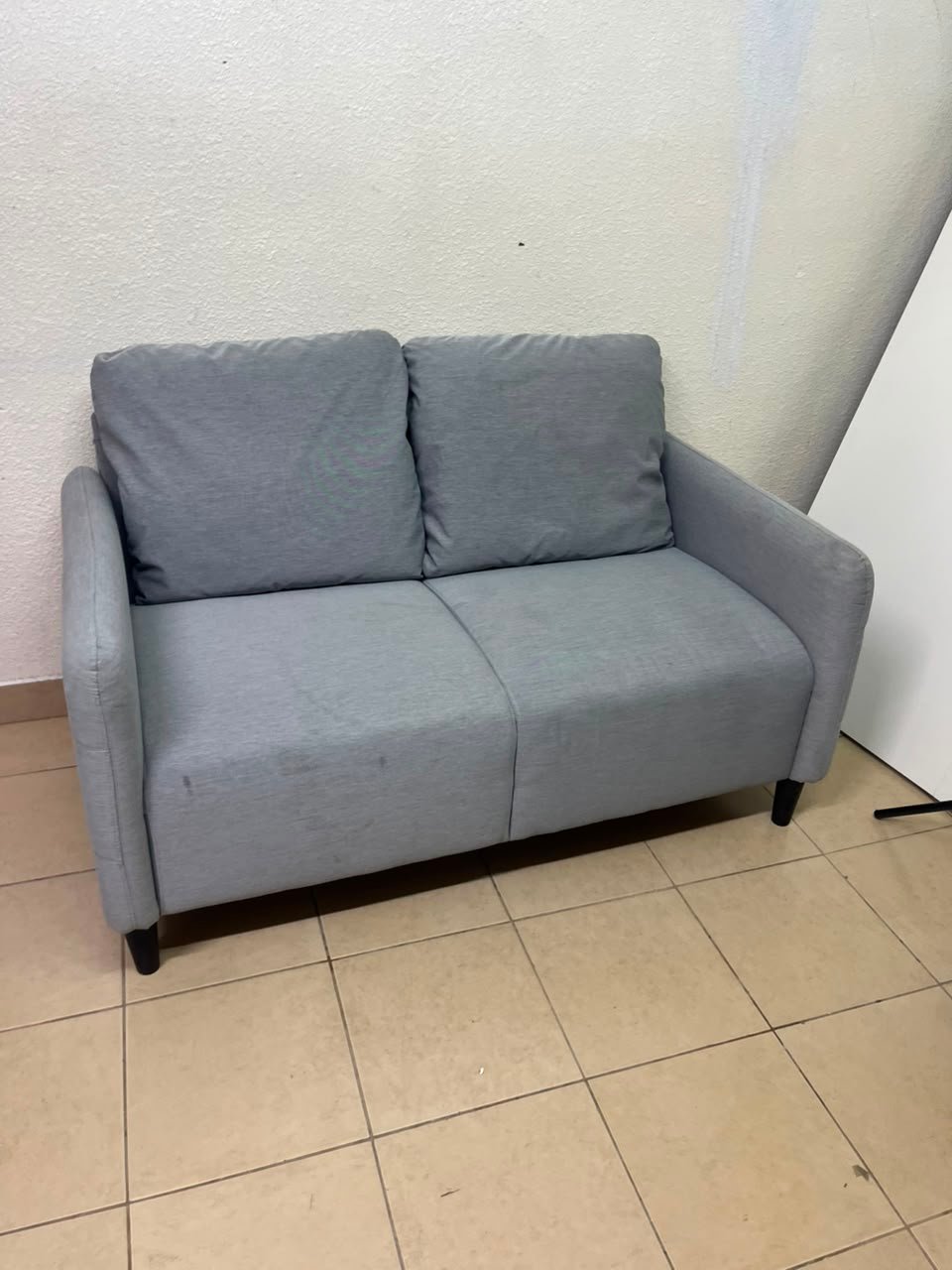 Modern Light Grey 2-Seater Loveseat / Small Sofa – Compact Design with Loose Back Cushions & Short Black Legs - Image 11