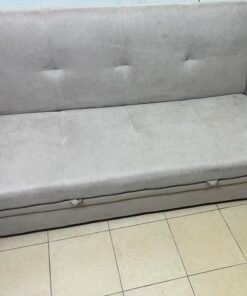 Modern Beige Convertible Sofa Bed with Cup Holders – Plush Tufted Futon with Pull-Out Storage / Sleeper Function for Apartments & Guest Rooms - Image 10