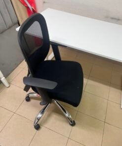 Ergonomic Black Mesh Office Chair – Adjustable Lumbar Support Dial, Flip-Up Armrests & Chrome Base - Image 5