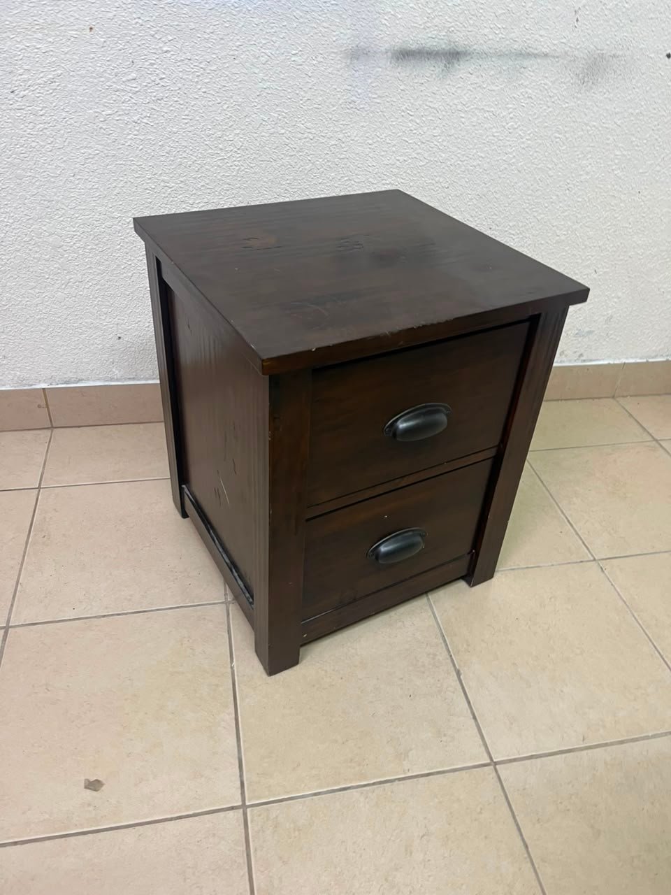 Core Products Boston two-drawer bedside table (nightstand) made of dark pine wood - Image 2
