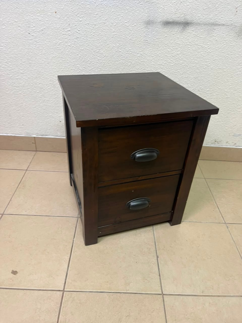 Core Products Boston two-drawer bedside table (nightstand) made of dark pine wood