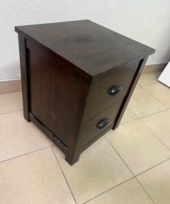 Core Products Boston two-drawer bedside table (nightstand) made of dark pine wood - Image 4