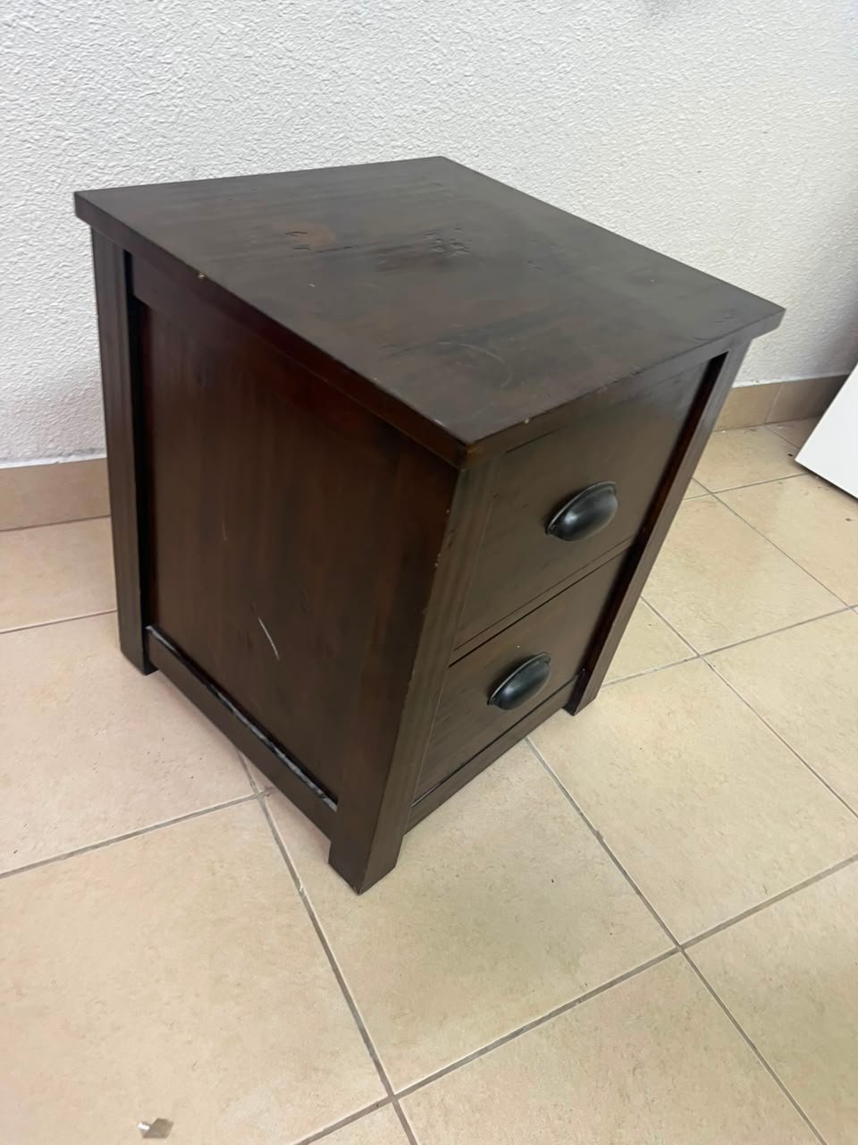 Core Products Boston two-drawer bedside table (nightstand) made of dark pine wood - Image 4