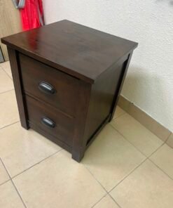 Core Products Boston two-drawer bedside table (nightstand) made of dark pine wood - Image 5