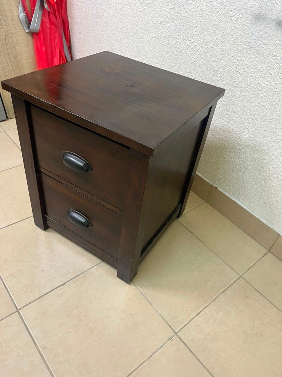 Core Products Boston two-drawer bedside table (nightstand) made of dark pine wood - Image 5