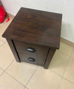 Core Products Boston two-drawer bedside table (nightstand) made of dark pine wood - Image 7