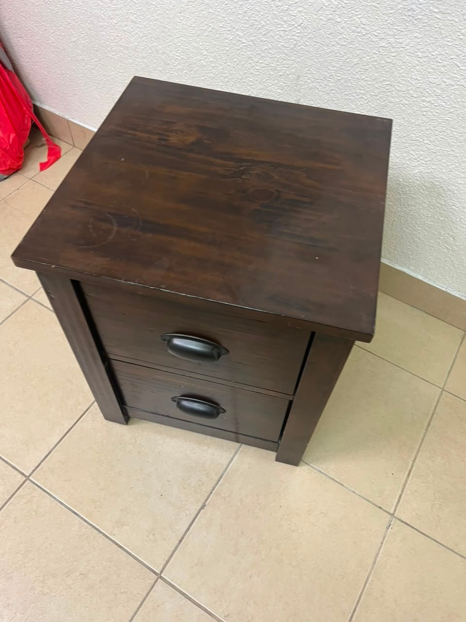 Core Products Boston two-drawer bedside table (nightstand) made of dark pine wood - Image 7