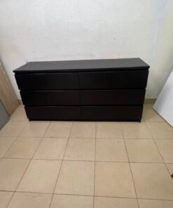 Minimalist Black 6-Drawer Dresser / Wide Chest – Handleless Design with Integrated Recessed Pulls & Low-Profile Base - Image 8