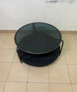 Modern Oval 2-Tier Coffee Table – Matte Black Finish with Curved Metal Frame & Double Shelves for Living Room & Home Office - Image 4