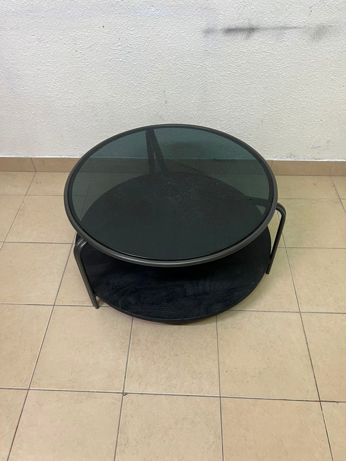 Modern Oval 2-Tier Coffee Table – Matte Black Finish with Curved Metal Frame & Double Shelves for Living Room & Home Office - Image 4