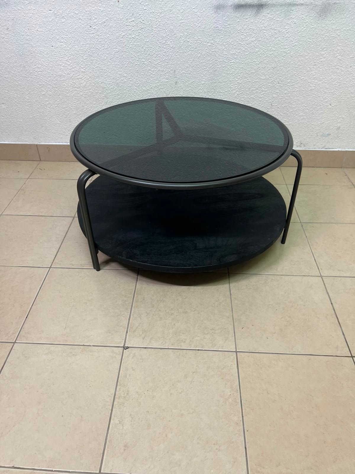 Modern Oval 2-Tier Coffee Table – Matte Black Finish with Curved Metal Frame & Double Shelves for Living Room & Home Office - Image 5