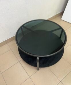 Modern Oval 2-Tier Coffee Table – Matte Black Finish with Curved Metal Frame & Double Shelves for Living Room & Home Office - Image 6