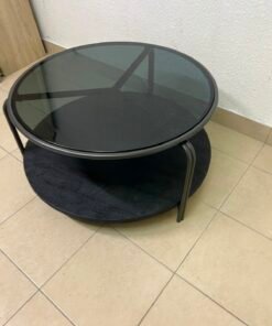 Modern Oval 2-Tier Coffee Table – Matte Black Finish with Curved Metal Frame & Double Shelves for Living Room & Home Office - Image 8