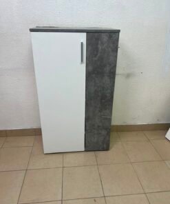PAN Home Goldash two-door shoe cabinet in white and gray - Image 9