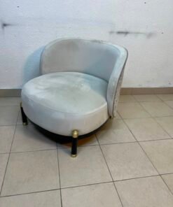 The chair is a Grayson model from Casarina Interiors, featuring a curved velvet seat and gold metal legs. - Image 5