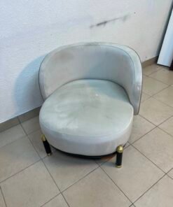 The chair is a Grayson model from Casarina Interiors, featuring a curved velvet seat and gold metal legs. - Image 2