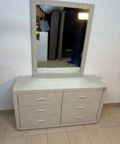 This piece resembles a Tisley or Vault-style mirrored wardrobe, featuring a light wood finish and modern silver handles. - Image 4