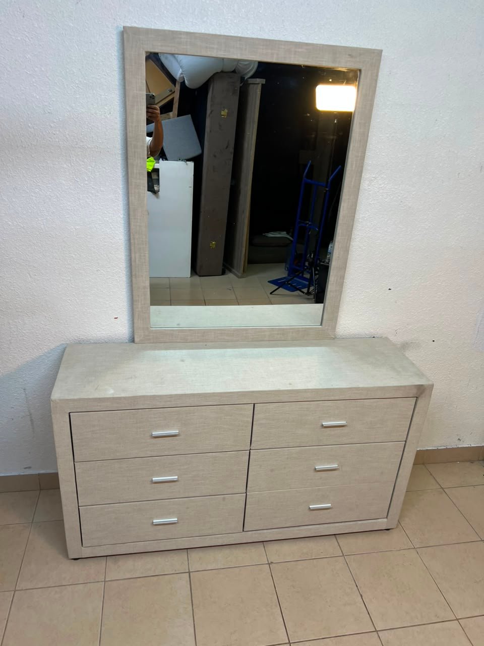 This piece resembles a Tisley or Vault-style mirrored wardrobe, featuring a light wood finish and modern silver handles. - Image 4