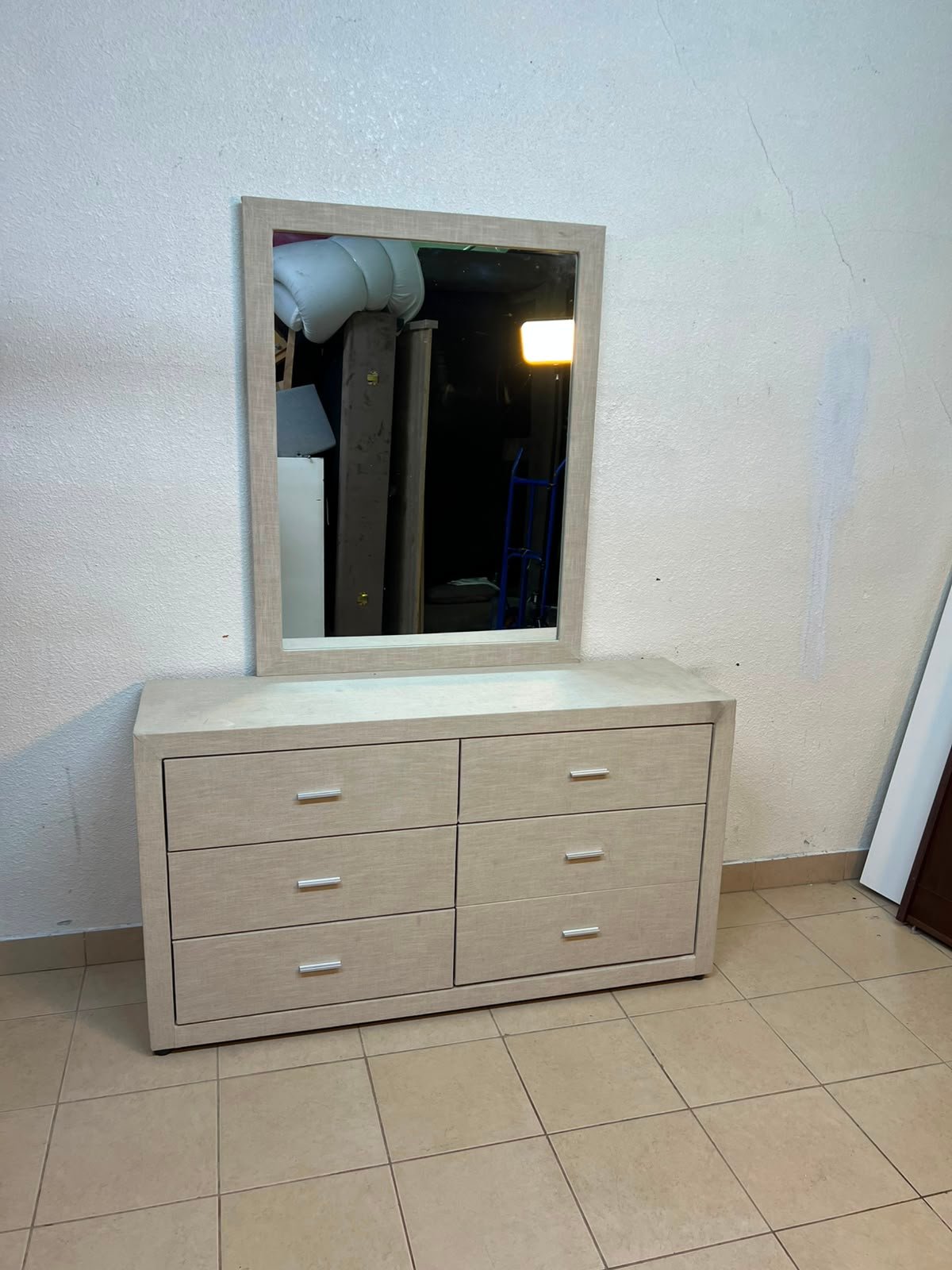 This piece resembles a Tisley or Vault-style mirrored wardrobe, featuring a light wood finish and modern silver handles. - Image 2