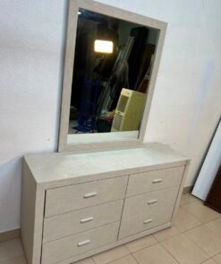 This piece resembles a Tisley or Vault-style mirrored wardrobe, featuring a light wood finish and modern silver handles. - Image 7