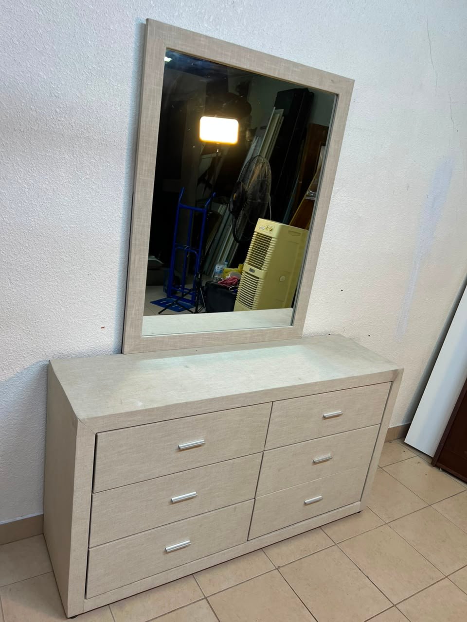 This piece resembles a Tisley or Vault-style mirrored wardrobe, featuring a light wood finish and modern silver handles. - Image 7