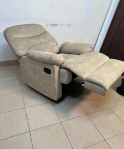 Danube Home's "Benedict" single-seat fabric recliner in beige. - Image 8