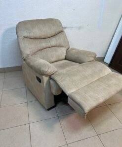 Danube Home's "Benedict" single-seat fabric recliner in beige. - Image 9
