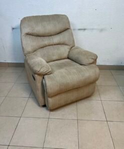 Danube Home's "Benedict" single-seat fabric recliner in beige. - Image 7
