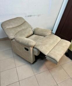 Danube Home's "Benedict" single-seat fabric recliner in beige.