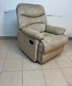 Danube Home's "Benedict" single-seat fabric recliner in beige. - Image 6