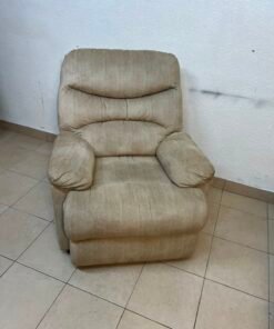 Danube Home's "Benedict" single-seat fabric recliner in beige. - Image 2