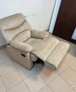 Danube Home's "Benedict" single-seat fabric recliner in beige. - Image 3
