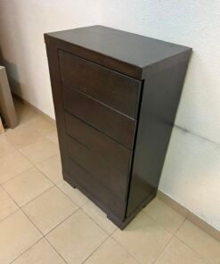 A Home Centre Geneva-style chest of drawers, featuring a dark brown color and solid wood design with 5 drawers. - Image 11
