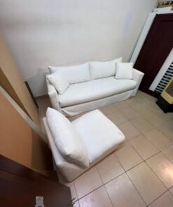 IKEA HYLTARP three-seat sofa set in white with washable Hallarp cover - Image 5