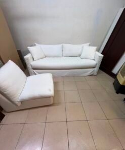 IKEA HYLTARP three-seat sofa set in white with washable Hallarp cover - Image 3
