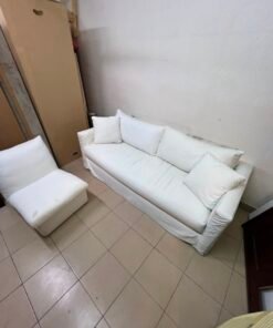 IKEA HYLTARP three-seat sofa set in white with washable Hallarp cover - Image 4