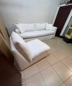 IKEA HYLTARP three-seat sofa set in white with washable Hallarp cover - Image 8