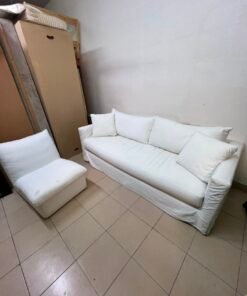 IKEA HYLTARP three-seat sofa set in white with washable Hallarp cover - Image 2