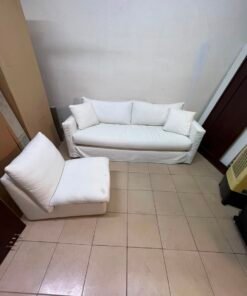 IKEA HYLTARP three-seat sofa set in white with washable Hallarp cover - Image 7
