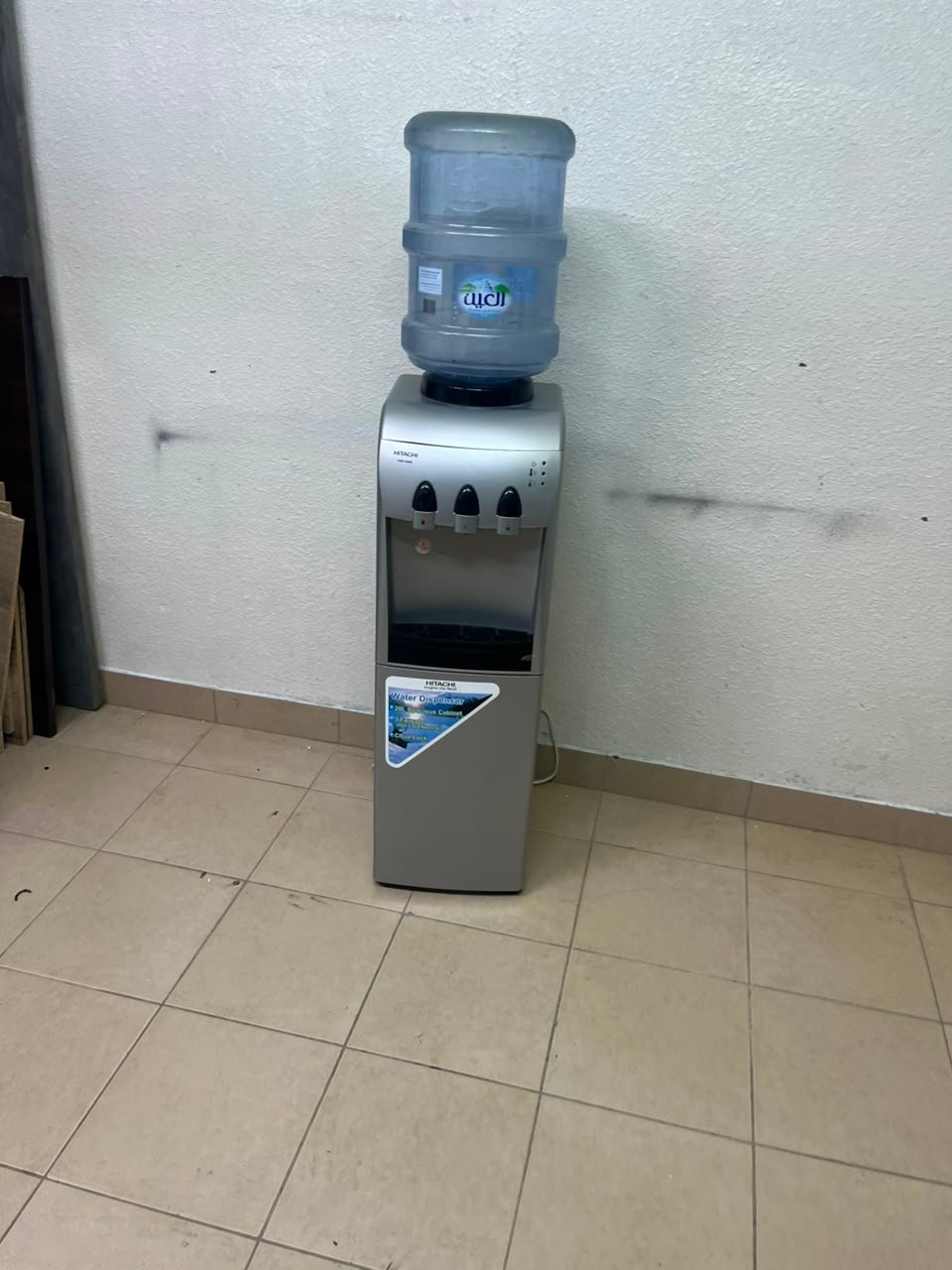 Hitachi Top-Loading Water Dispenser – Silver Freestanding Cooler with Hot, Cold & Room Temperature Taps, Compressor Cooling & Bottom Storage Cabinet - Image 2