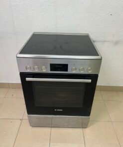 The image shows a freestanding Bosch electric cooker measuring 60x60 cm with a glass ceramic surface and built-in oven. - Image 14