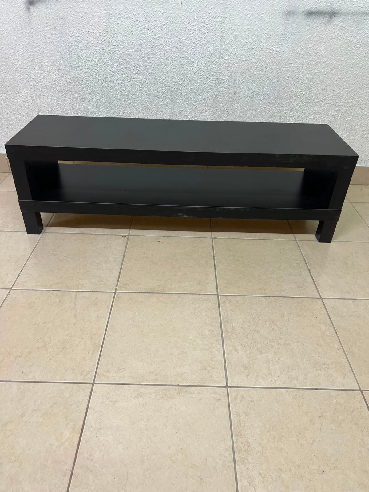 The image shows a TV stand from the IKEA LACK collection in black and brown. - Image 7