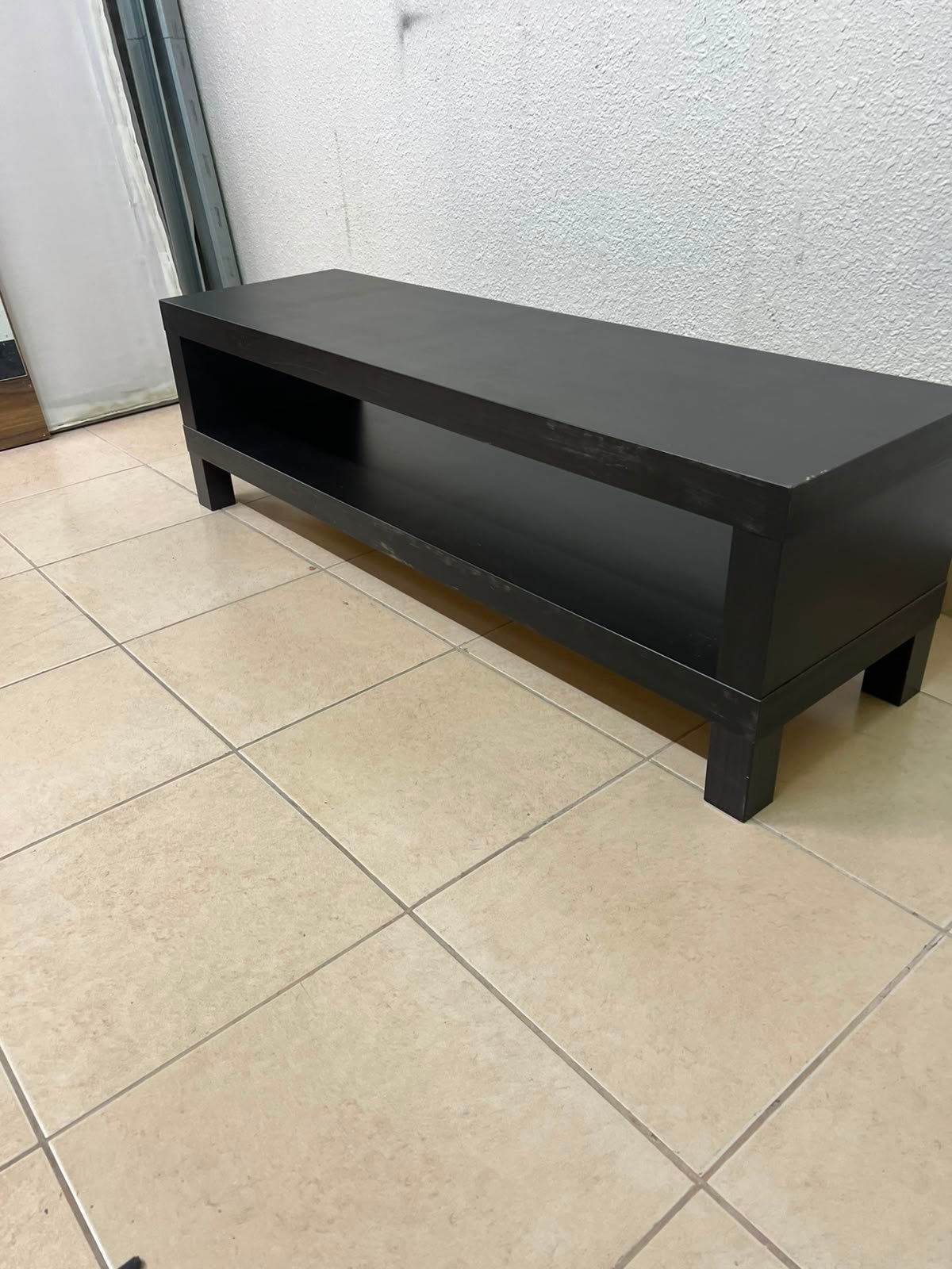 The image shows a TV stand from the IKEA LACK collection in black and brown. - Image 5